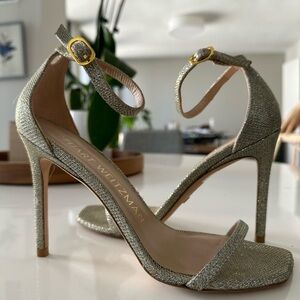 Stuart Weitzman glitter woven sandals